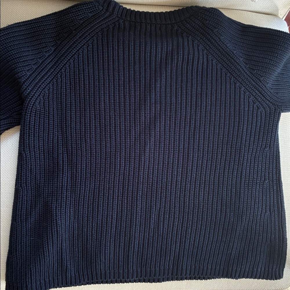 100% cotton navy fisherman crewneck sweater - Picture 6 of 9